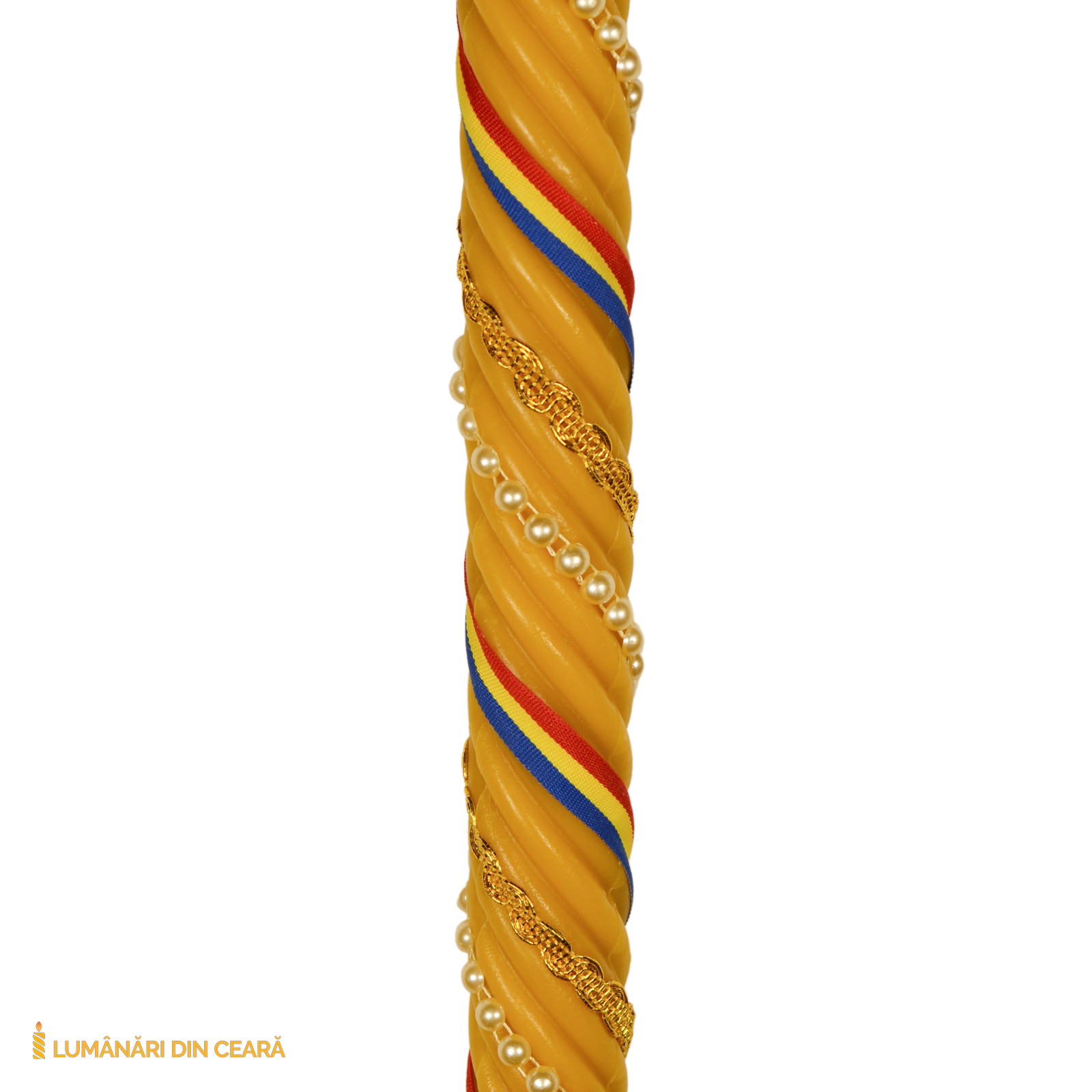 Lumanare impodobita spirala – model tricolor (9)